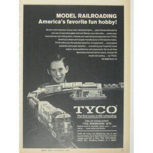 Tyco Model Railroading HO Train Sets America Favorite Fun Hobby 1969 Ad Print